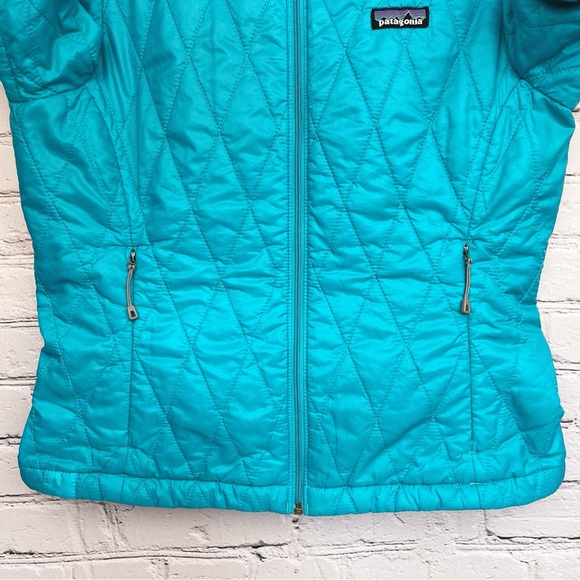 Patagonia Nano Puff Primaloft Diamond Quilted Full-Zip Jacket Turquoise Sz S/M - Picture 6 of 15